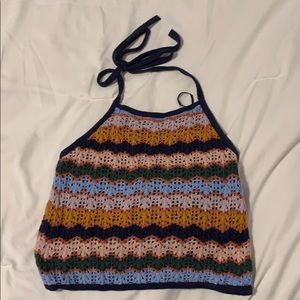 NWT American Eagle crochet halter crop